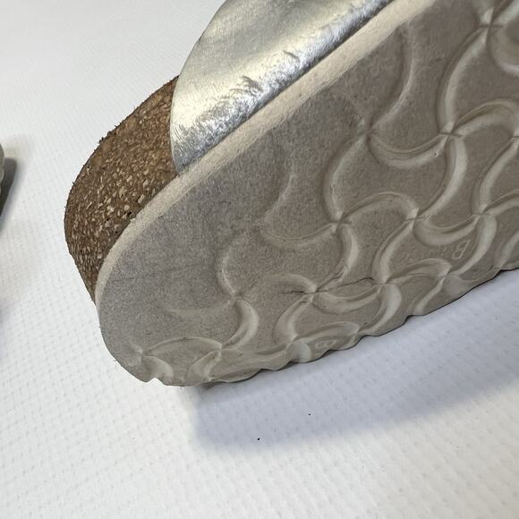 Birkenstock Gizeh Sandals Size EU 36 US L 5 Metallic Silver Gray Thong T Strap - Picture 12 of 13